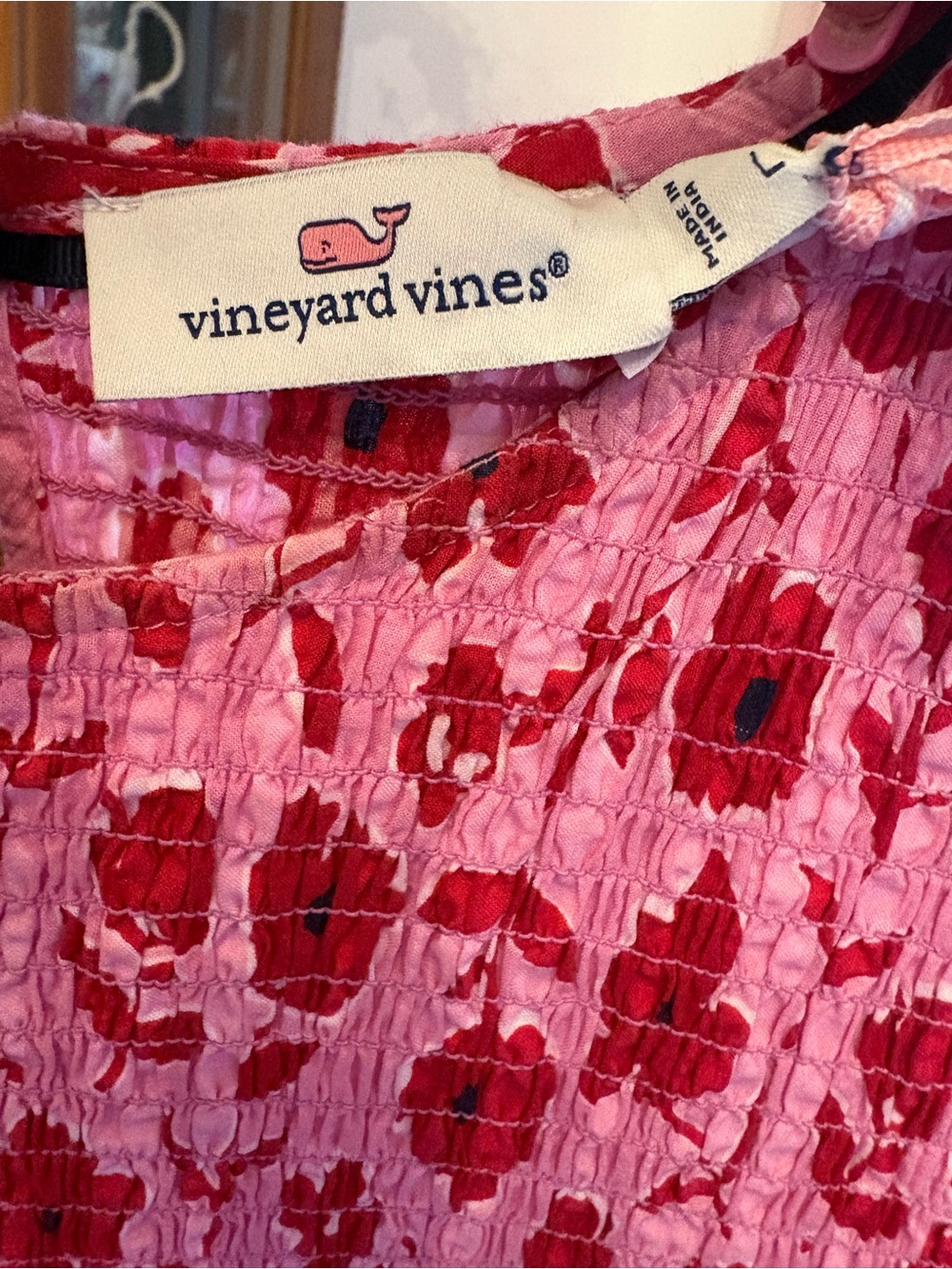 Vineyard Vines Rock Rose Floral Smocked Midi Dress. - Picture 4 of 4